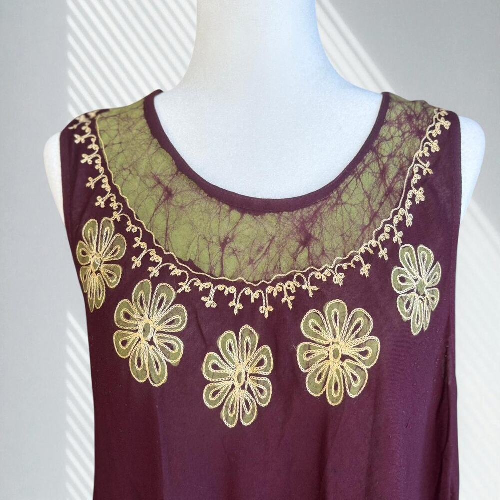 Indie boho revival burgundy kaftan dress